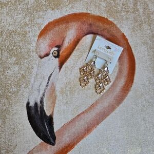 3/$25 NWT Lonna and Lily Chandelier Earrings Gold Sparkle